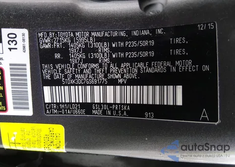 2016 Toyota Sienna Se 8 Passenger из США, поврежденный, VIN 5TDXK3DC7GS691775